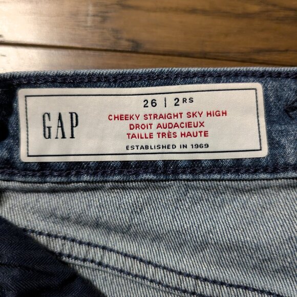 Gap Cheeky Straight Sky High ankle length blue denim jeans size 26, 2 regular - Picture 11 of 16